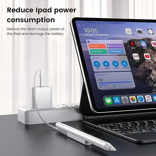 Miniatura 5 de Cable de carga para lápiz capacitivo, compatible con Apple Pencil de 2 generación, solo cable de carga para lápiz capacitivo, ahorra batería para