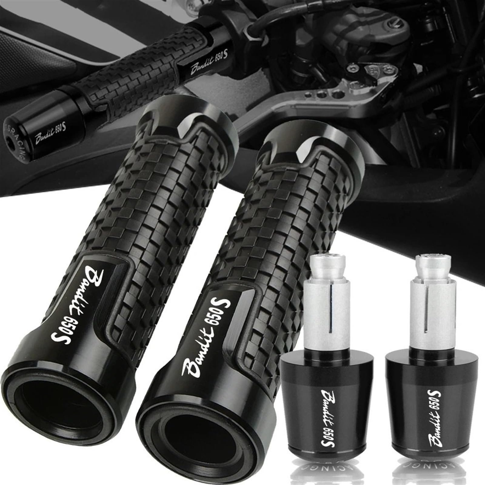 Bouchon D'extrémité De Poignée De Guidon De Moto, pour Suzuki BANDIT650S Bandit 650S 7/8 "22MM (Couleur : Bleu, Taille : 1)