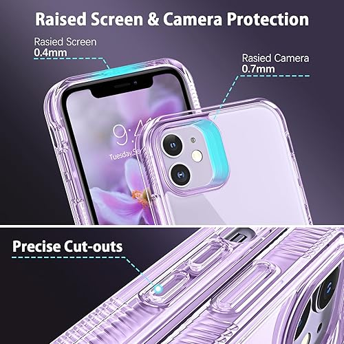 Miniatura 4 de DUEDUE Funda diseñada para iPhone 11 con soporte, fundas para iPhone 11, delgada, a prueba de golpes, de metal, con función atril, a prueba de