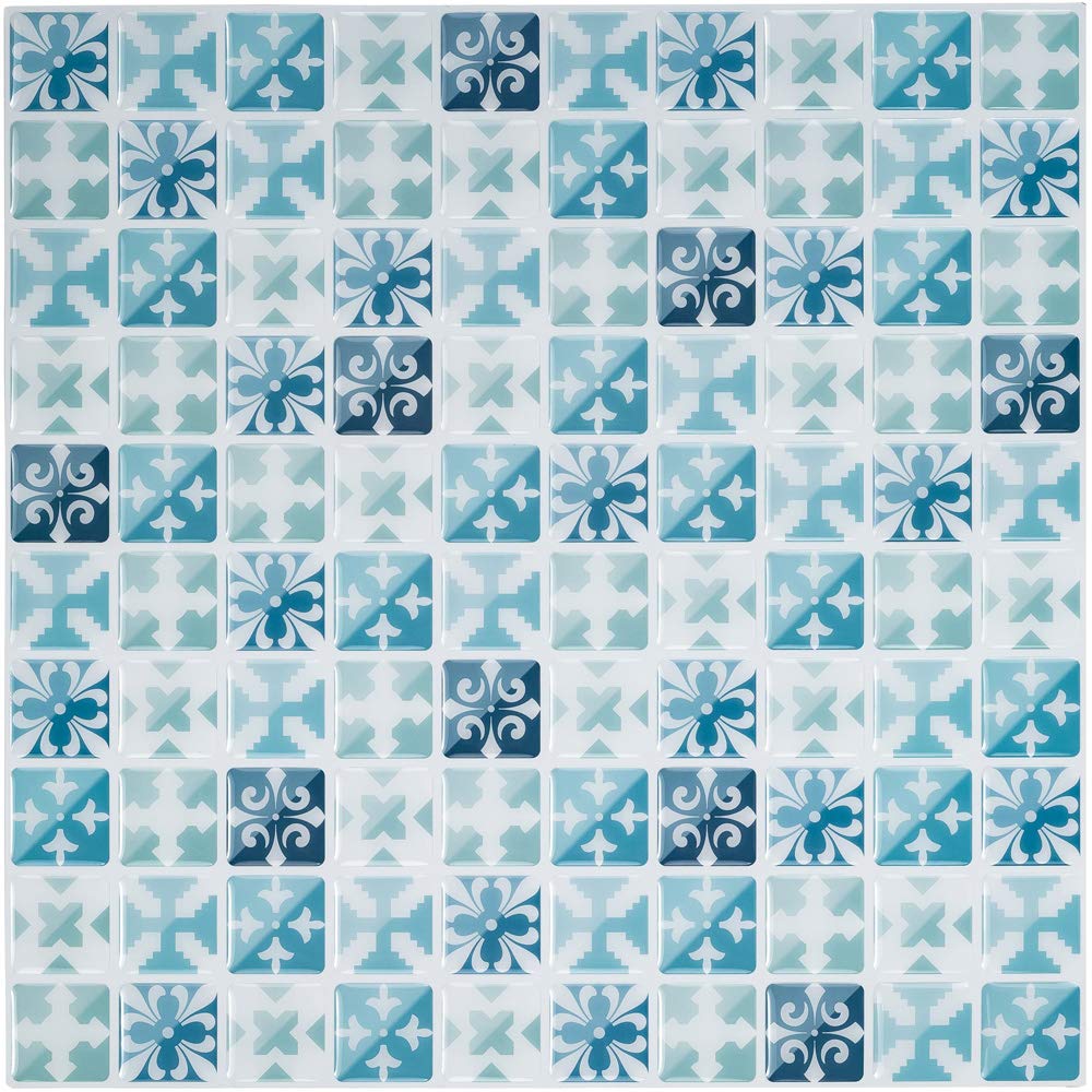 Ecoart Peel And Stick Tile Sticker 3d Self Adhesive Wall Sticker Kitcheh Heat Resistant Bathroom Waterproof Backsplash Mosaic Blue Mediterranea Buy Online In India Missing Category Value Products In India