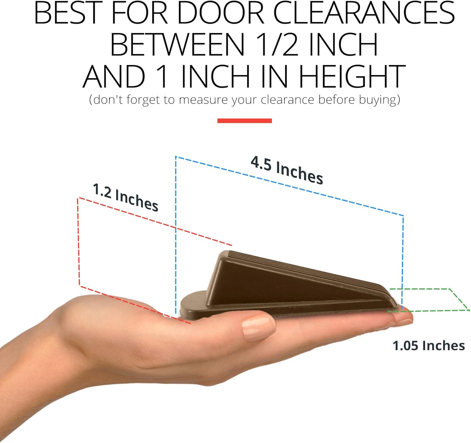 Home Premium Door Stoppers for Bottom of Door, Rubber Door Stop Wedge (4 Pack, Brown) : Office Products