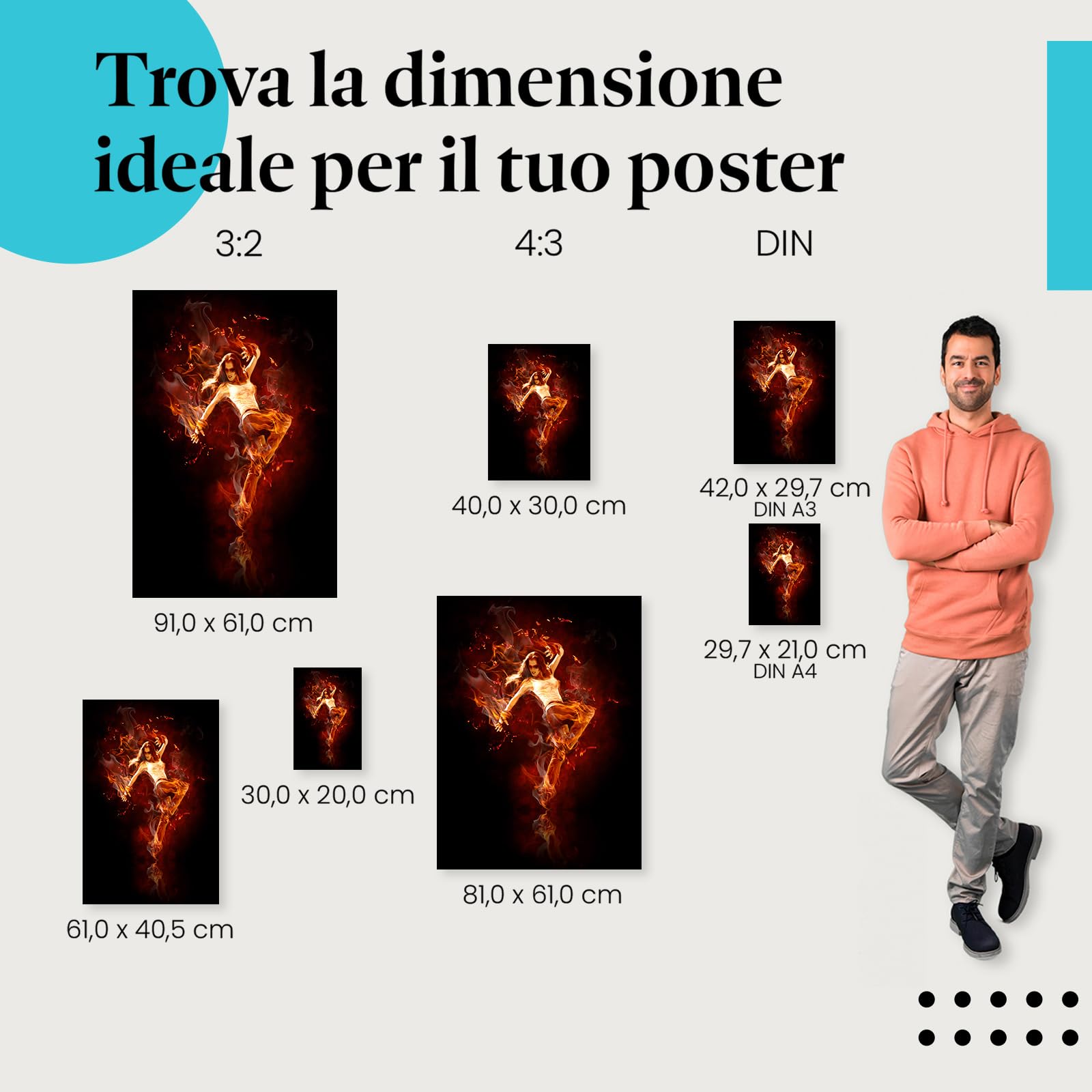 Postereck - 2917 - Hip hop, donna, danza, fuoco, fiamme, musica di strada - Decorazione da Parete, Stampa Fotografica, Ideen Regalo, Stampa d'Arte - Tela - 100,0 cm x 75,0 cm