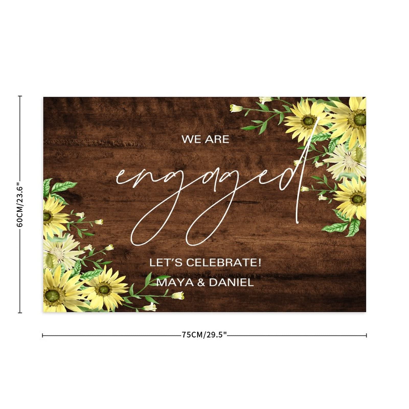 Spersonalizowany znak powitalny ślubny 'We Are Engaged' drewniany znak ślubny personalizowane inicjały data założenia dekoracja drewniany znak przyjęcie weselne plakat na ceremonię zaręczyny artykuły