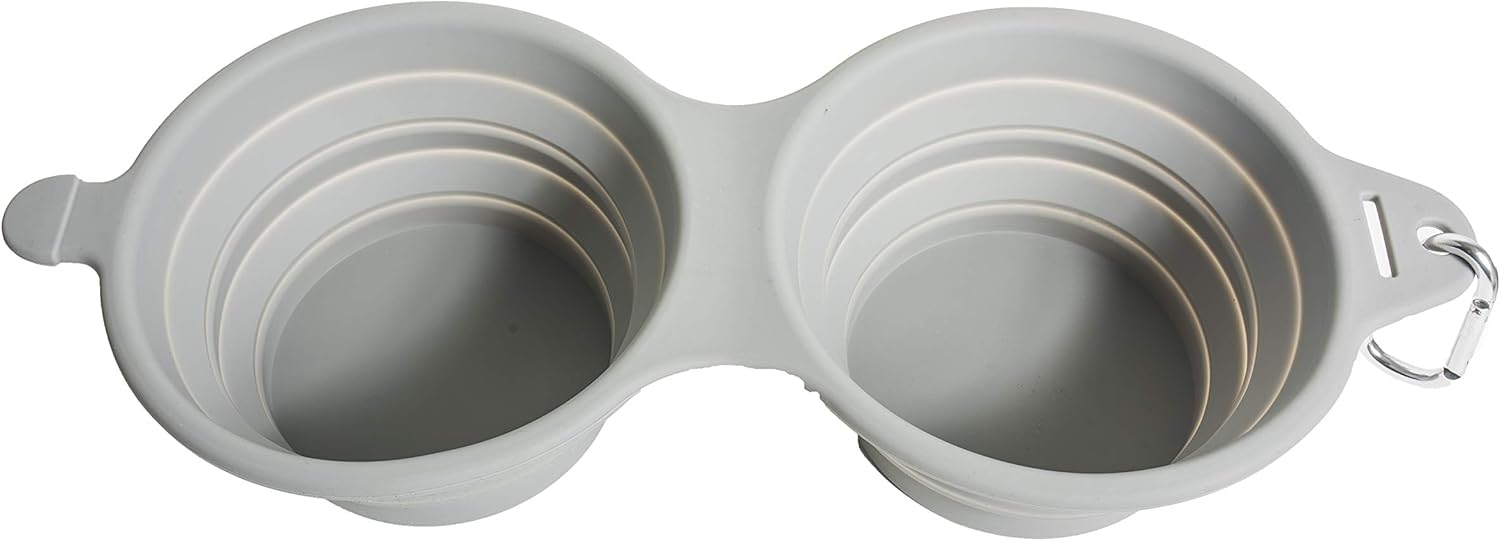 Portable Double Dog Bowl – Collapsible Travel Pet Feeders