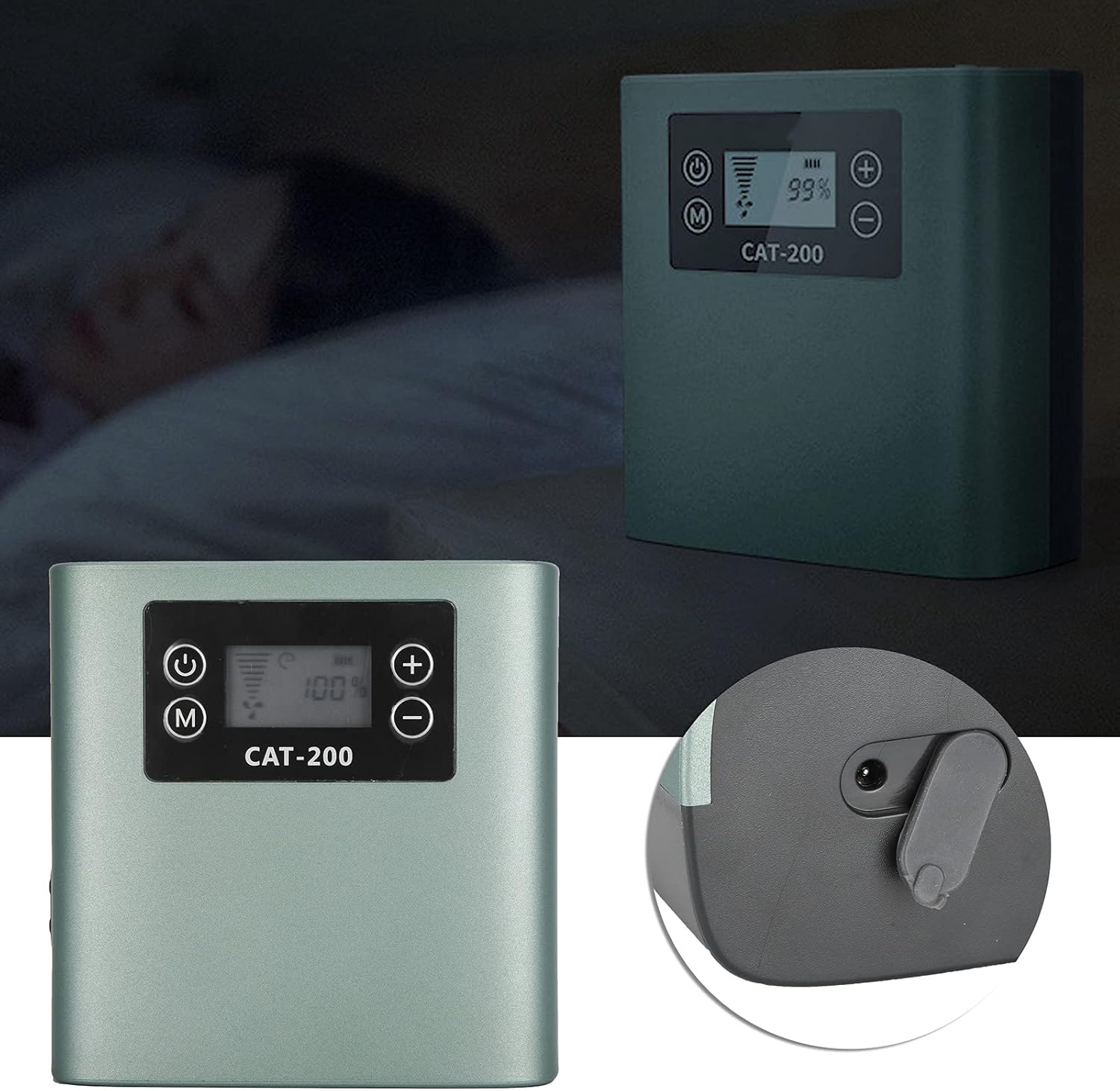 Mini Aquarium Air Pump Kit, Fish Tank Air Pump USB Oxygen Pump 4W Rechargeable Lithium Battery Silent Air Aerator Pump for Indoors Fish Tank Aquarium, default