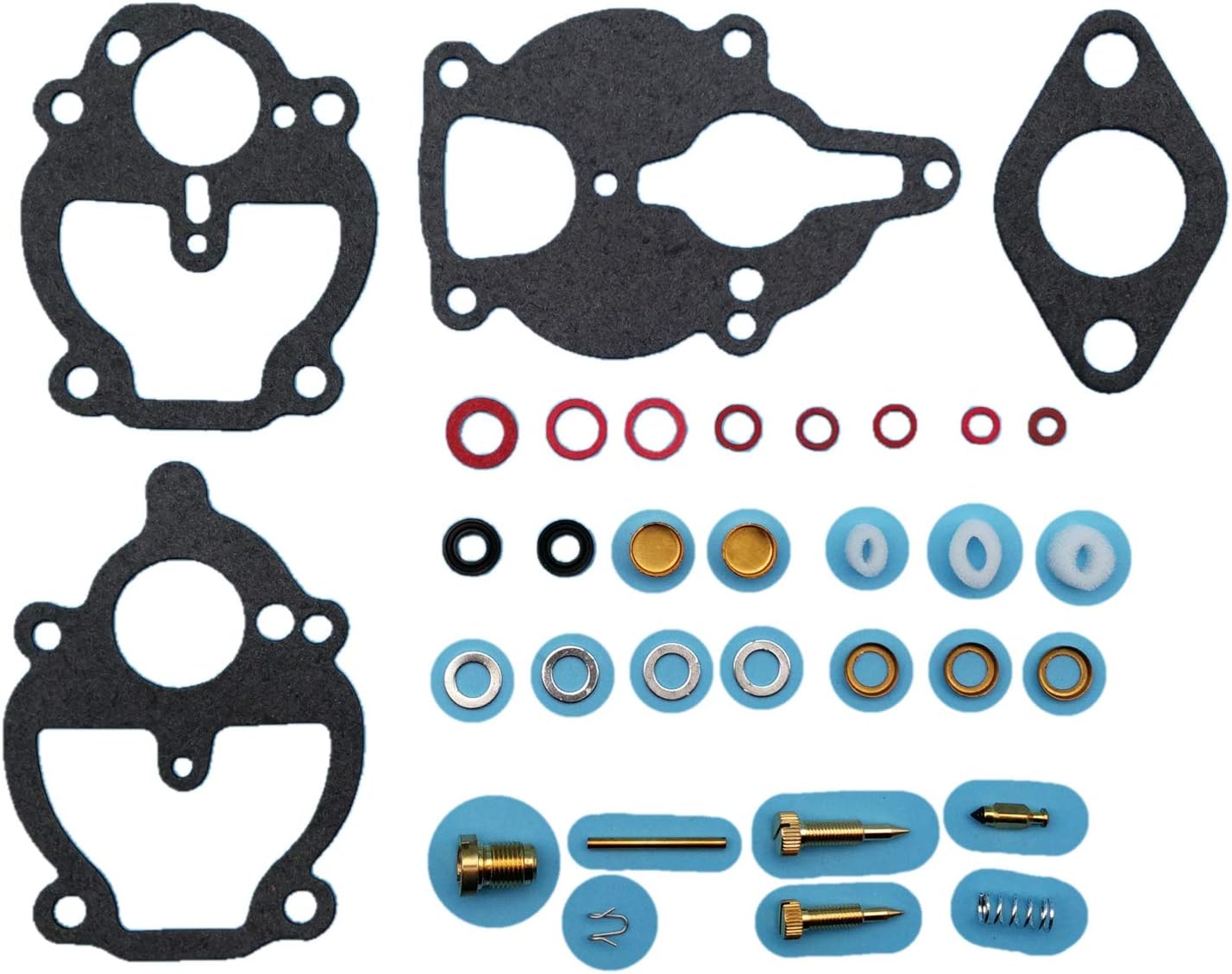 Carburetor Rebuild Repair Kit Compatible with IH Farmall Wisconsin Allis Carb Only 161 61 67 68 K2112 K2111 K2106 2N 8N 9N 100 130 140 200 230 240 330 404 AV B BN A C 184 185 Z281