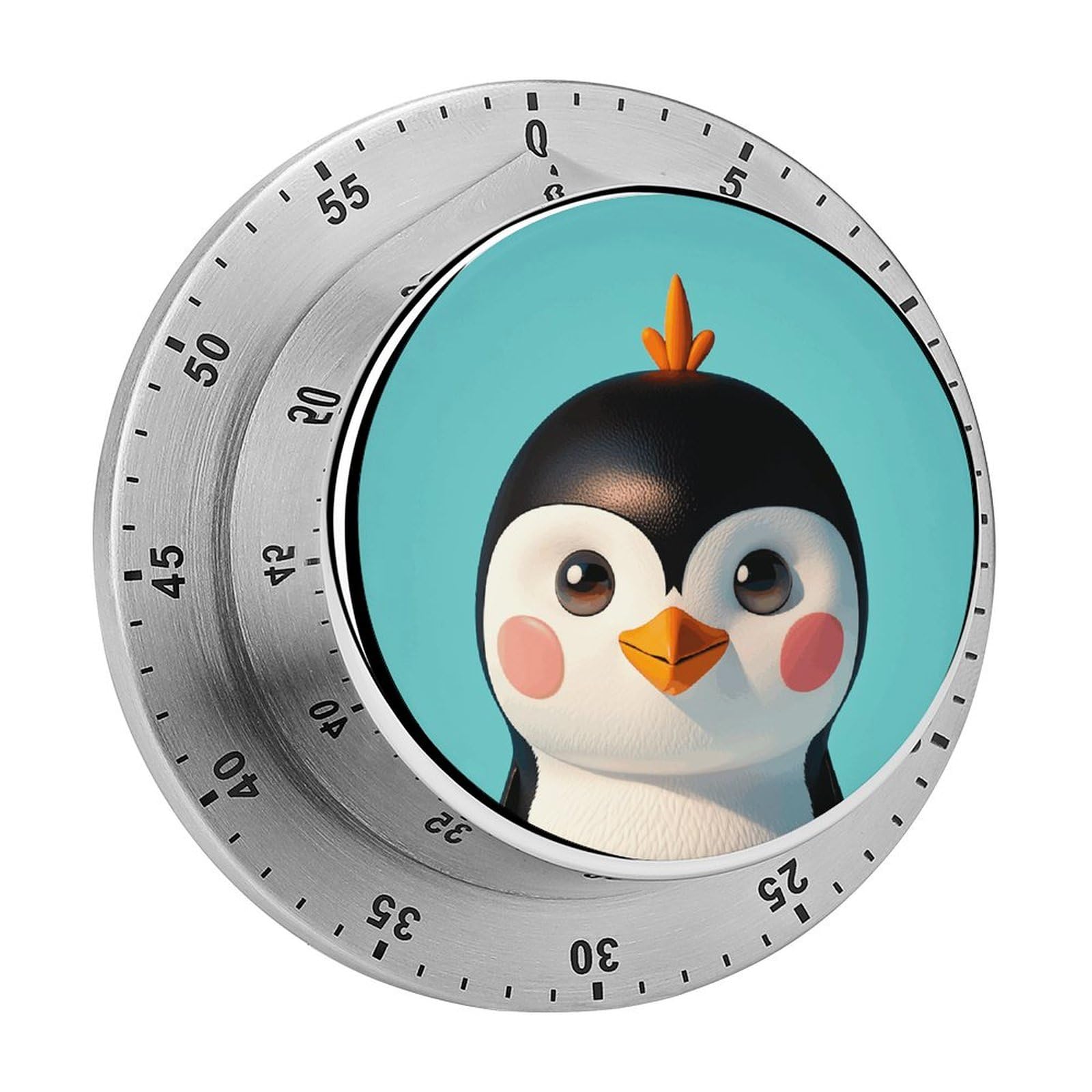 Cute Animal Head Manual Countdown Timer with Magnetic Base Visual Mechanical Timer for Classroom Home Study and Cooking