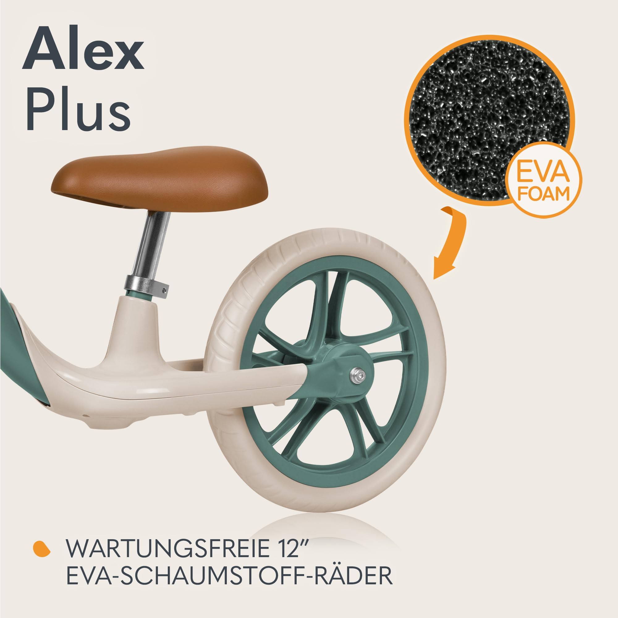 Lionelo Alex Plus Kinderlaufrad bis 30 kg, ab 3 Jahren, Eva-Schaumstoffräder 30,5 cm, Trittbrett Korb Verstellbarer Sitz und Lenker, Rutschfester Griff, Leicht 3,4 kg