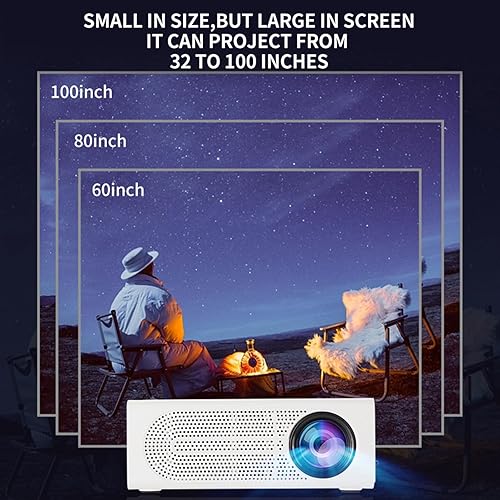 Miniatura 5 de Mini proyector, proyector portátil HD de 1080P, proyector de video de película compatible con HDMIUSBAVtarjeta de memoria5V-2A, teléfono con cable