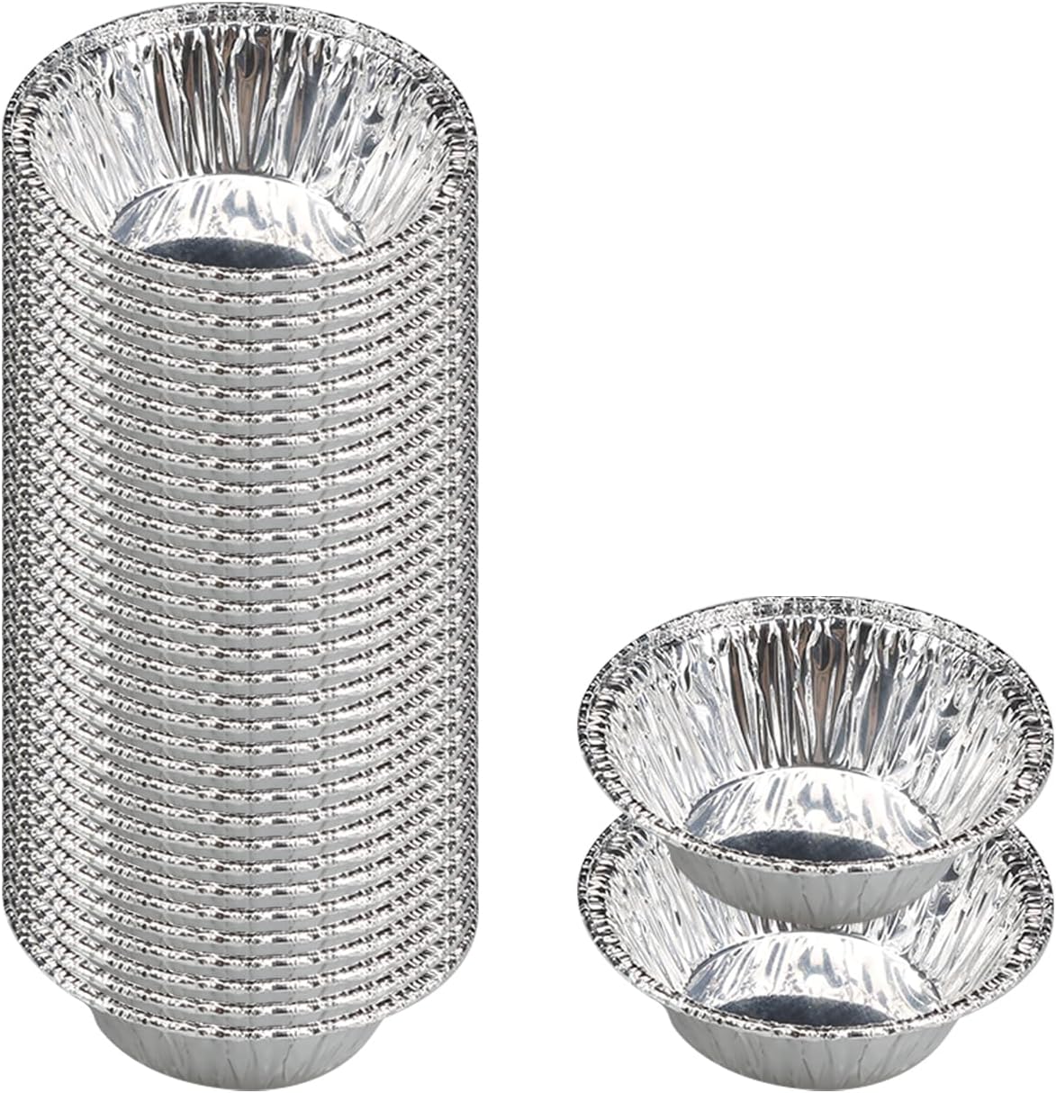 Rumyve100pcs Aluminum Foil Tray Muffin Case,Mini Tart Case Small