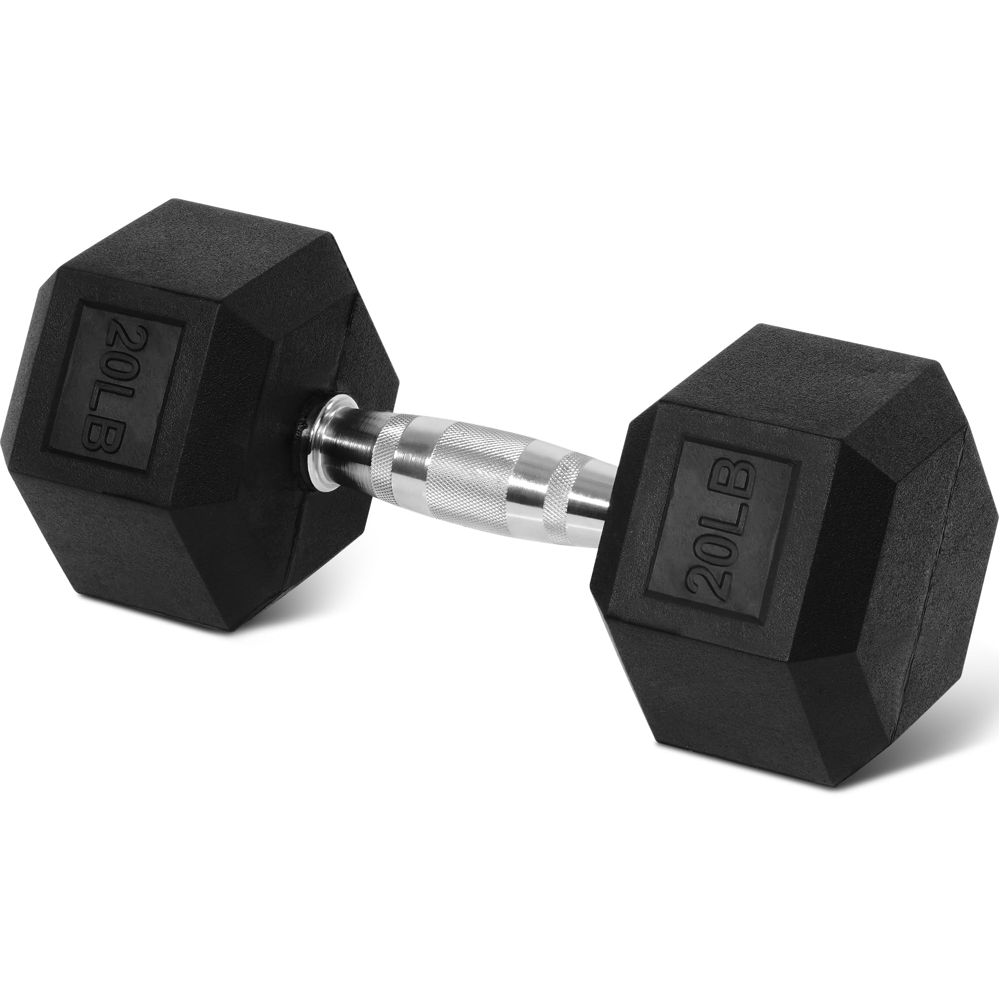 Rubber Hex Dumbbell 10-50 lbs Single Cast Iron Anti-Slip Gym Weights Home Weights for Exercise Fitness Dumbbells Full-Body