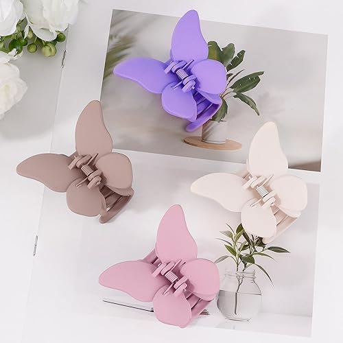 Miniatura 7 de Canitor Pinza para el pelo de mariposa, pinzas de pelo de 2.7 pulgadas para mujeres y niñas, pinzas de pelo medio mate, pinzas de mariposa para