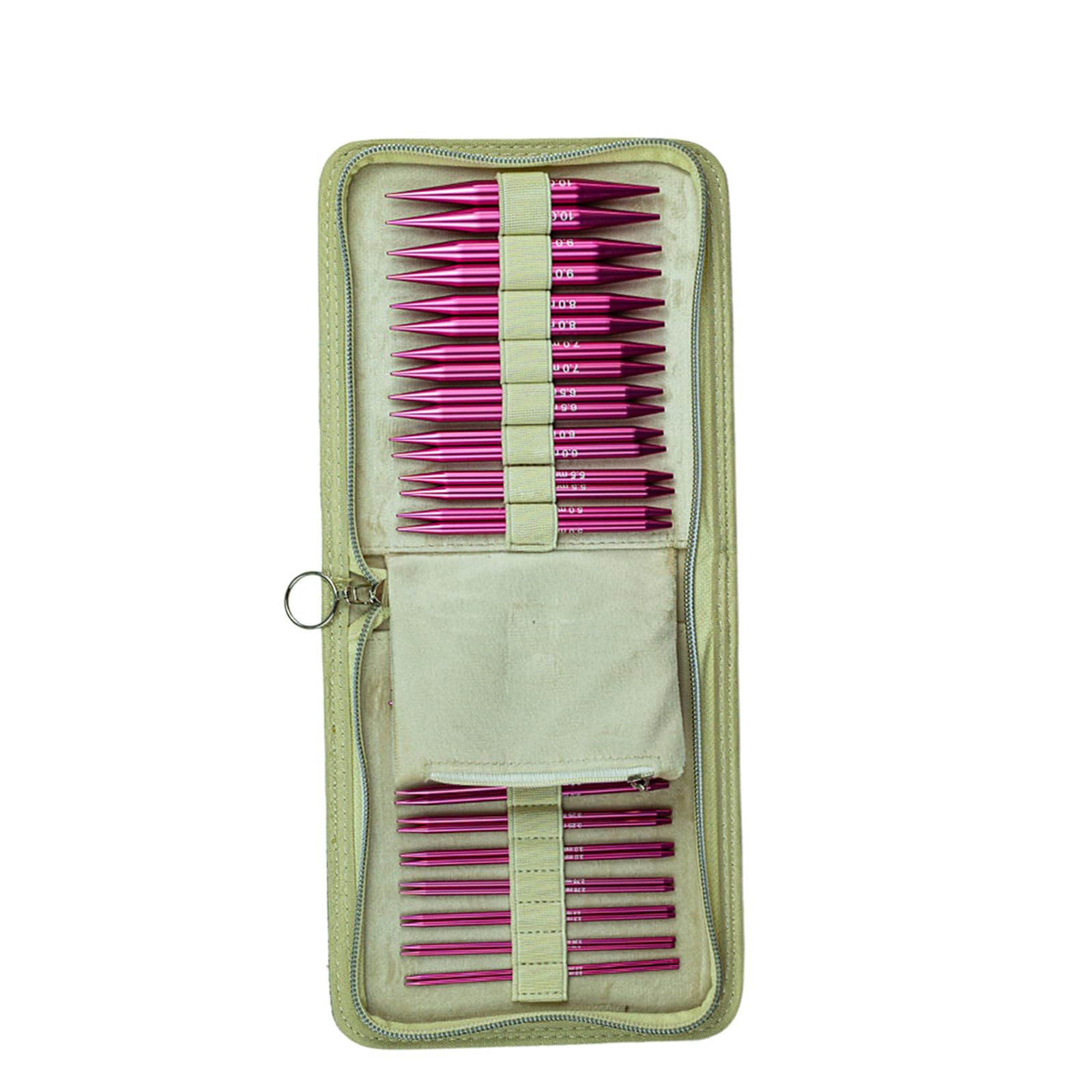 Tsophreniq Rundstrickwerkzeug Set, abnehmbare Aluminiumspitzen, verschiedene Nadelgrößen, Option für Mütze, Socken, Schal, Garnmuster, 18-Paar Kollektion