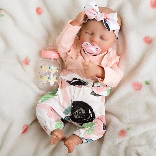 Muñecas realistas de bebé Reborn de 18 pulgadas, de vinilo de cuerpo completo, muñeca realista recién nacida, muñeca de niña real como realistas,