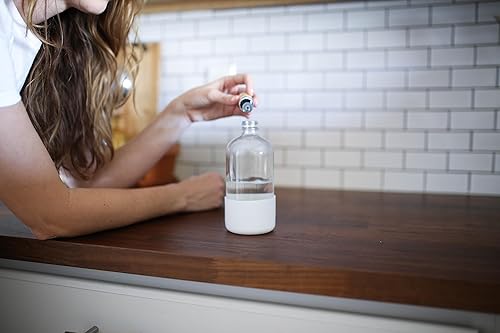 Miniatura 3 de Just Like Joan Botellas de vidrio con funda de silicona, botellas de vidrio transparente para soluciones de limpieza, aceites esenciales, plantas,