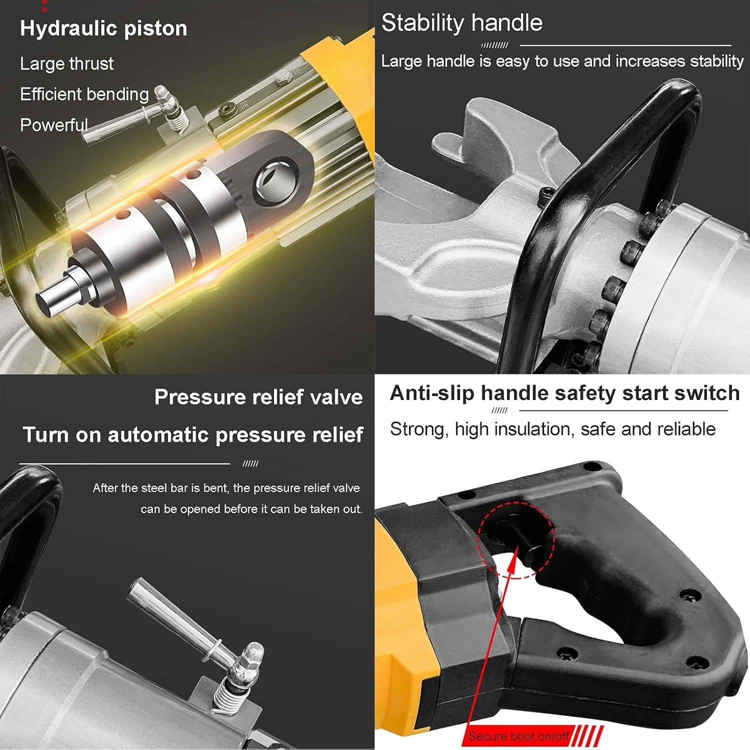 Cintreuse électrique Pour Barres D'armature, Plieuse Hydraulique Pour Barres D'armature Jusqu'à 16 Mm - 25 Mm En 4 Secondes, Plieuse Pour Barres D'armature En Acier Haute Puissance,25mm