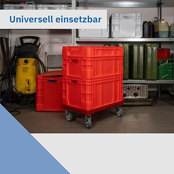 DieBoxfabrik Sturdy Eurobox 60 x 40 x 22 cm Made in Germany Euro Container in Various Heights and Colours Stacking Box Ideal for Ordering Transport & Storage Premium Quality (220 mm Blue)