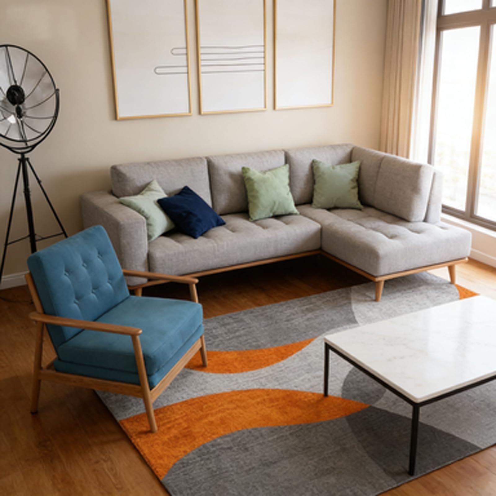Tapis de sol antidérapant à poils 100x120 cm grand format pour chambre et salon cosy
