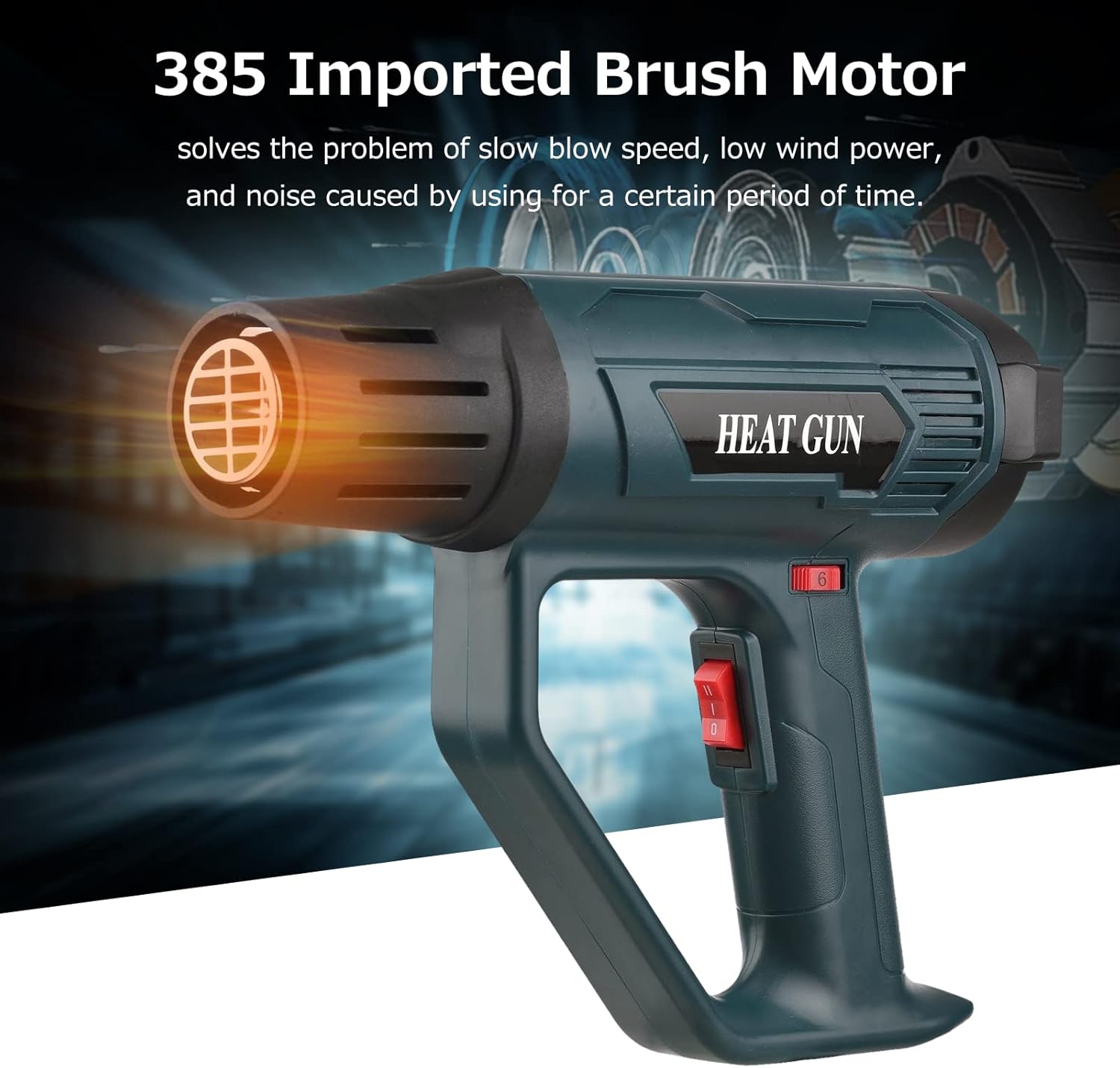 Hot Air Blower 2000W High Power Heavy Duty Fast Electronic Digital Display Heat Gun Hot Air Gun Handheld Air Heater Adjustable Temperature Rapid Heating for Handicrafts Shrink Packaging Remove Paint