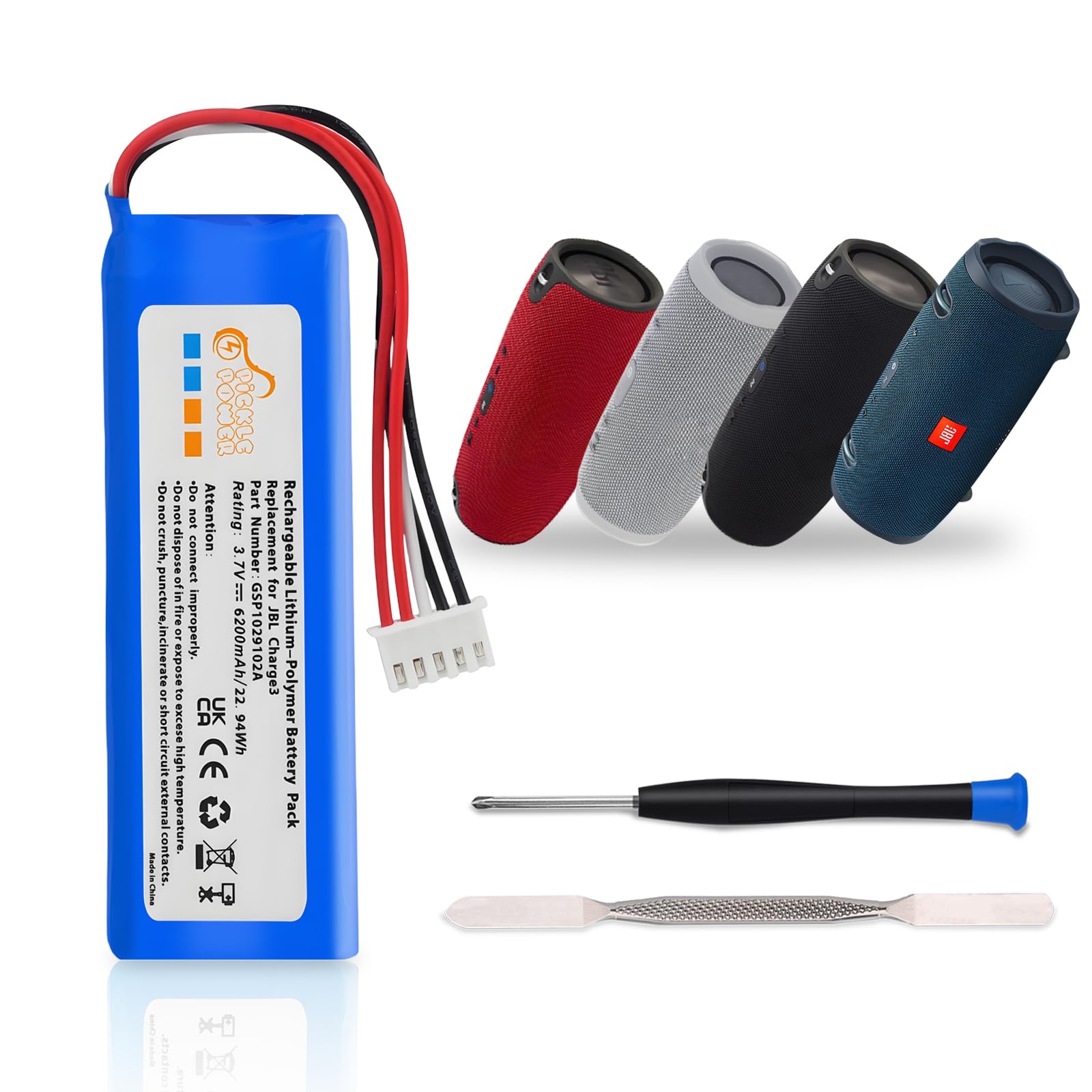 Pickle Power 6200mah Batería para JBl Charge 3 GSP1029102A 2016 Edición