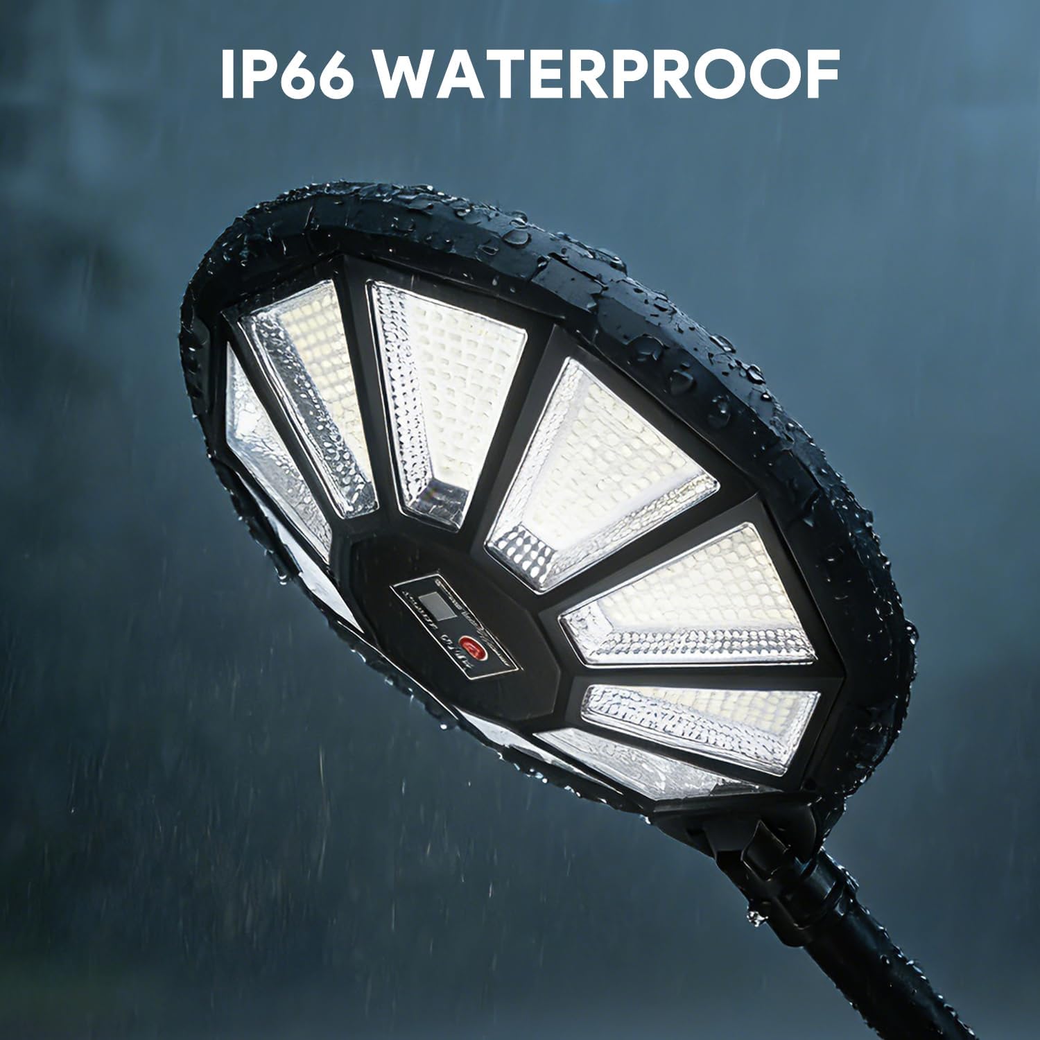 Solar Lights Outdoor, Super Bright LED Street Lights with Motion Sensor, 6500K IP66 Waterproof 10-Sided Flood Light, Dusk to Dawn Auto On/Off for Yard, Porches, and garages (2 Pack)