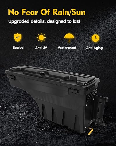 Miniatura 3 de OCPTY Caja de almacenamiento con cerradura para el lado del pasajero  Compatible con Ford F-150 2015-2022  Caja de almacenamiento para caja de camión