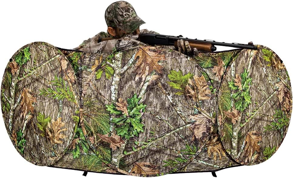 Ameristep Jakehouse Lightweight Durable 96" x 27" Compact Size 2-Person Capacity Portable Turkey Hunting Ground Blind - Mossy Oak Obsession