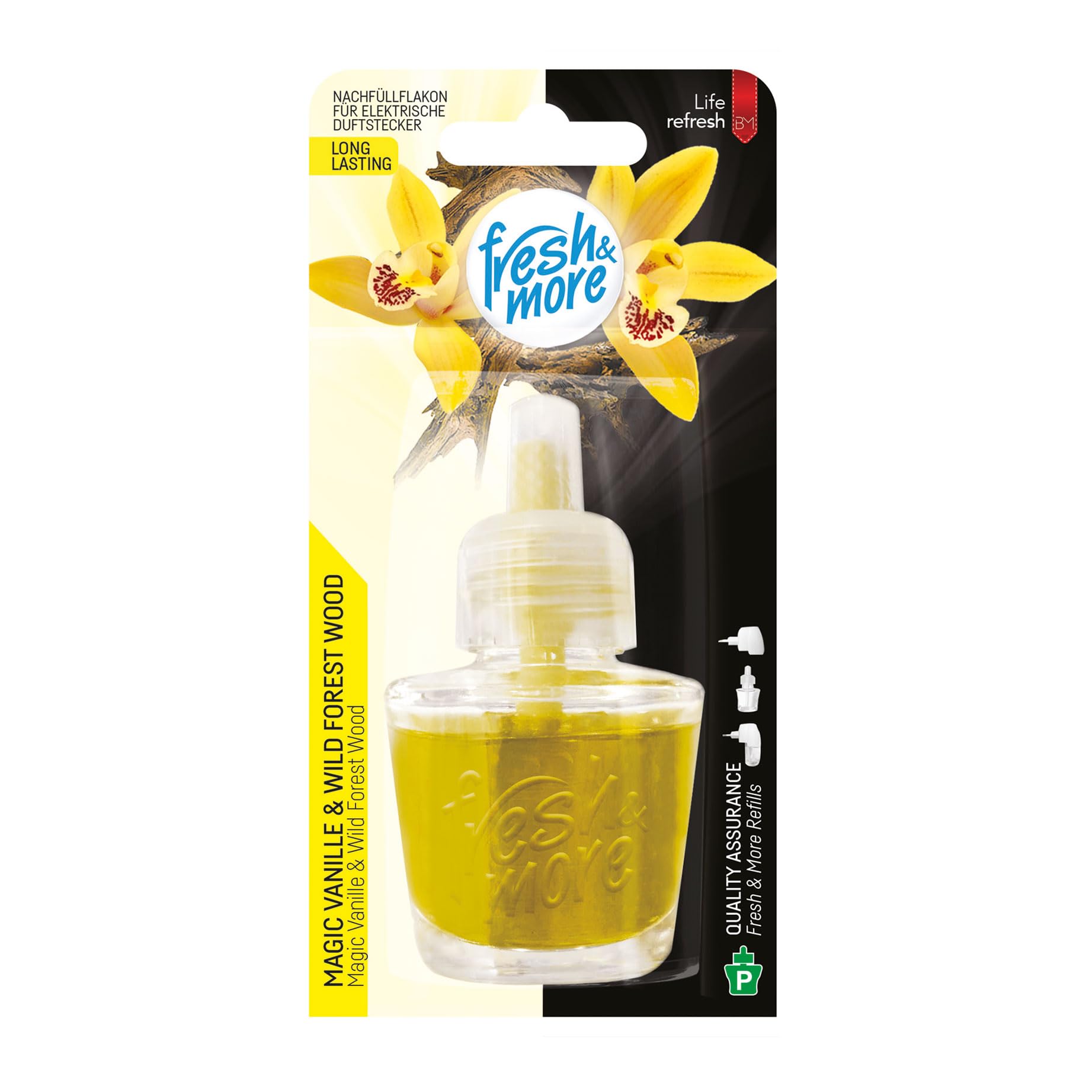 Fresh & More Nachfüllflakons für Duftstecker (12er Pack) Magic Vanille & Wild Forest Wood, 19ml