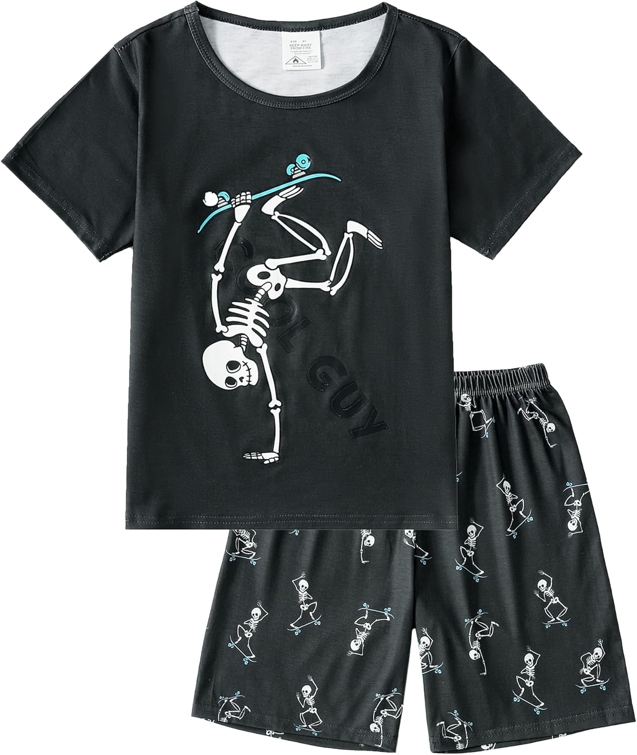 MyFav Boys Pajamas Sets Glow in Dark Skull Sleepwear Kids