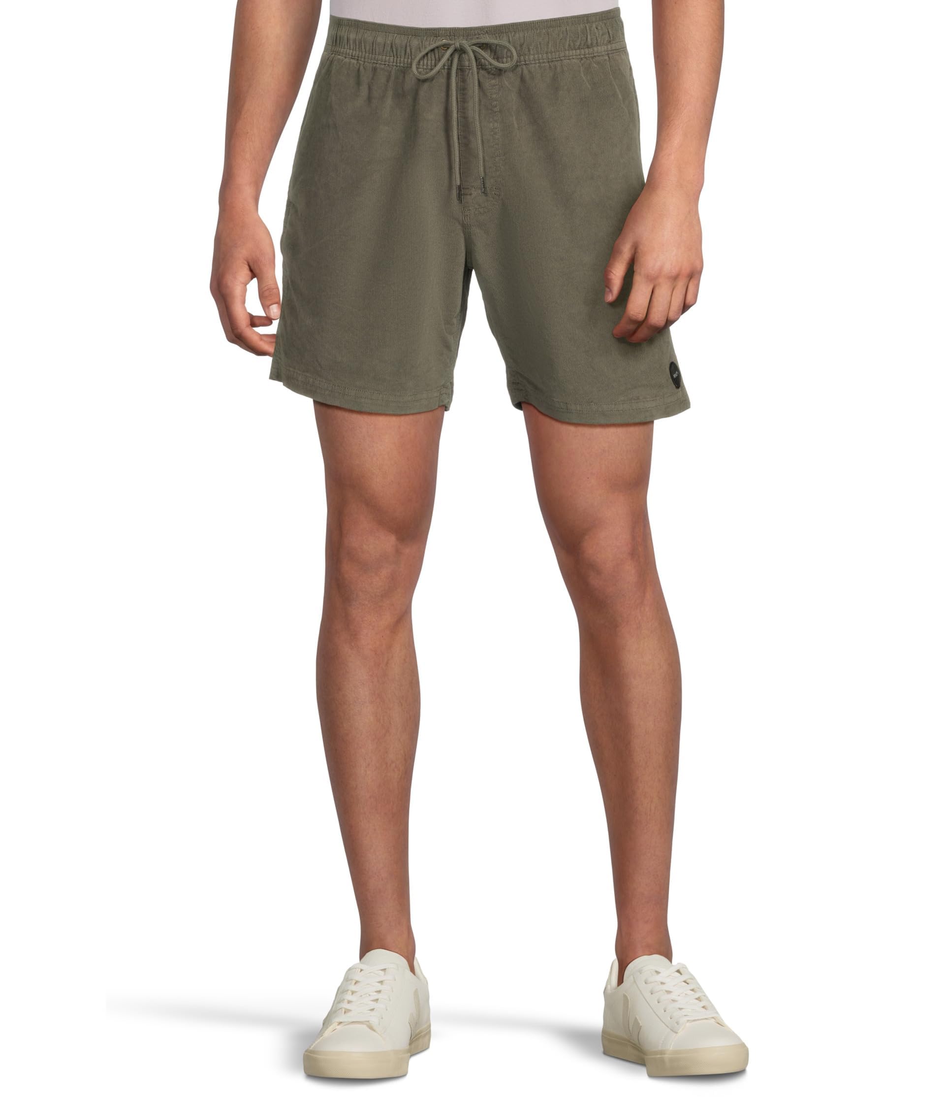 Rvca Men's Sage Leaf Escape Elastic Regular Fit 17" Cord Short Ii, Medium