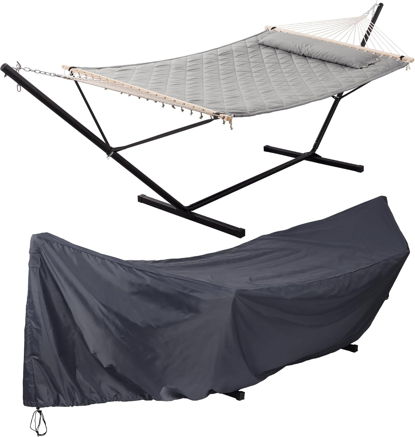 ANOW 2pk - Hammock with 12 Feet Stand + 1 Hammock Cover