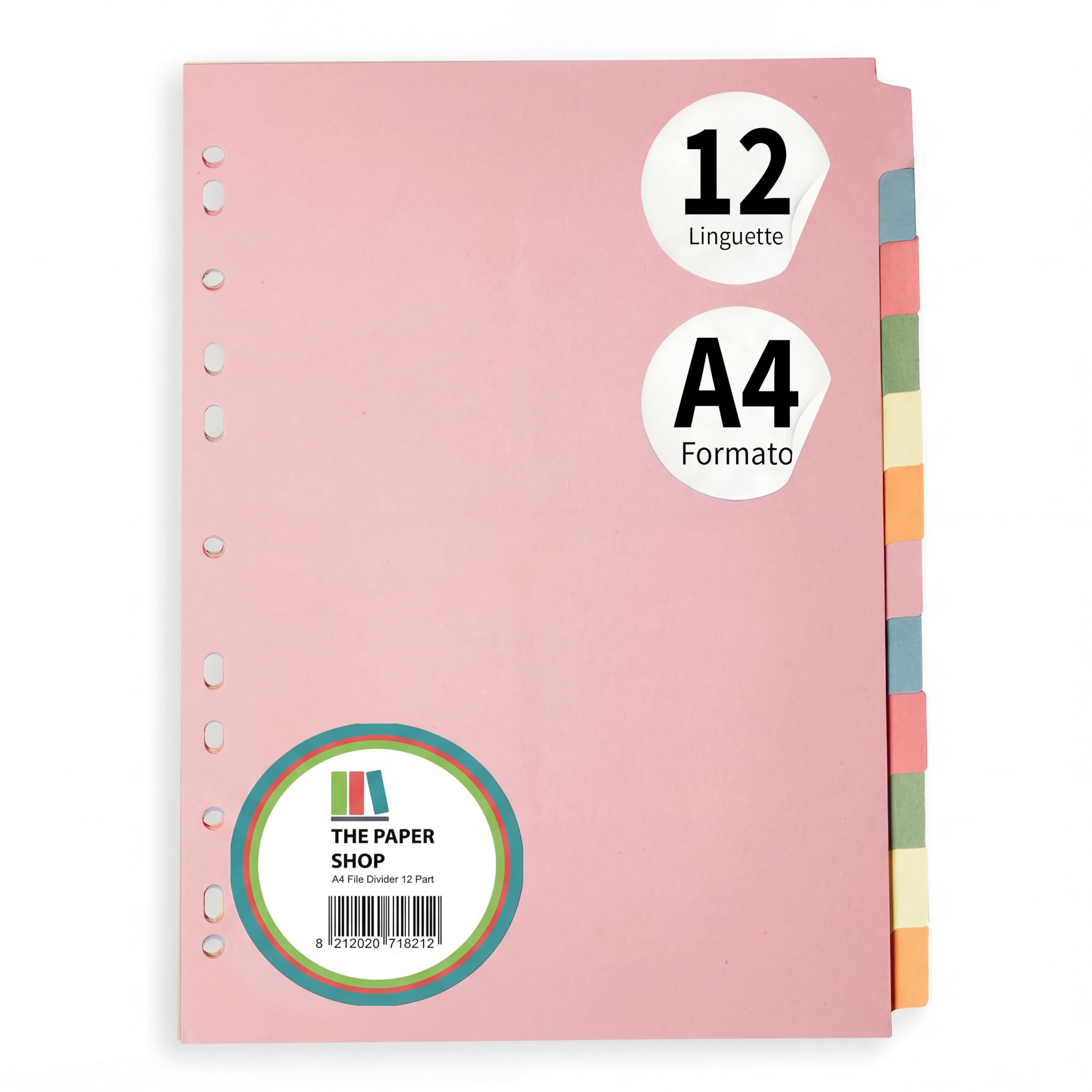 Divisori per raccoglitori con linguette A4 12 parti a 3 anelli