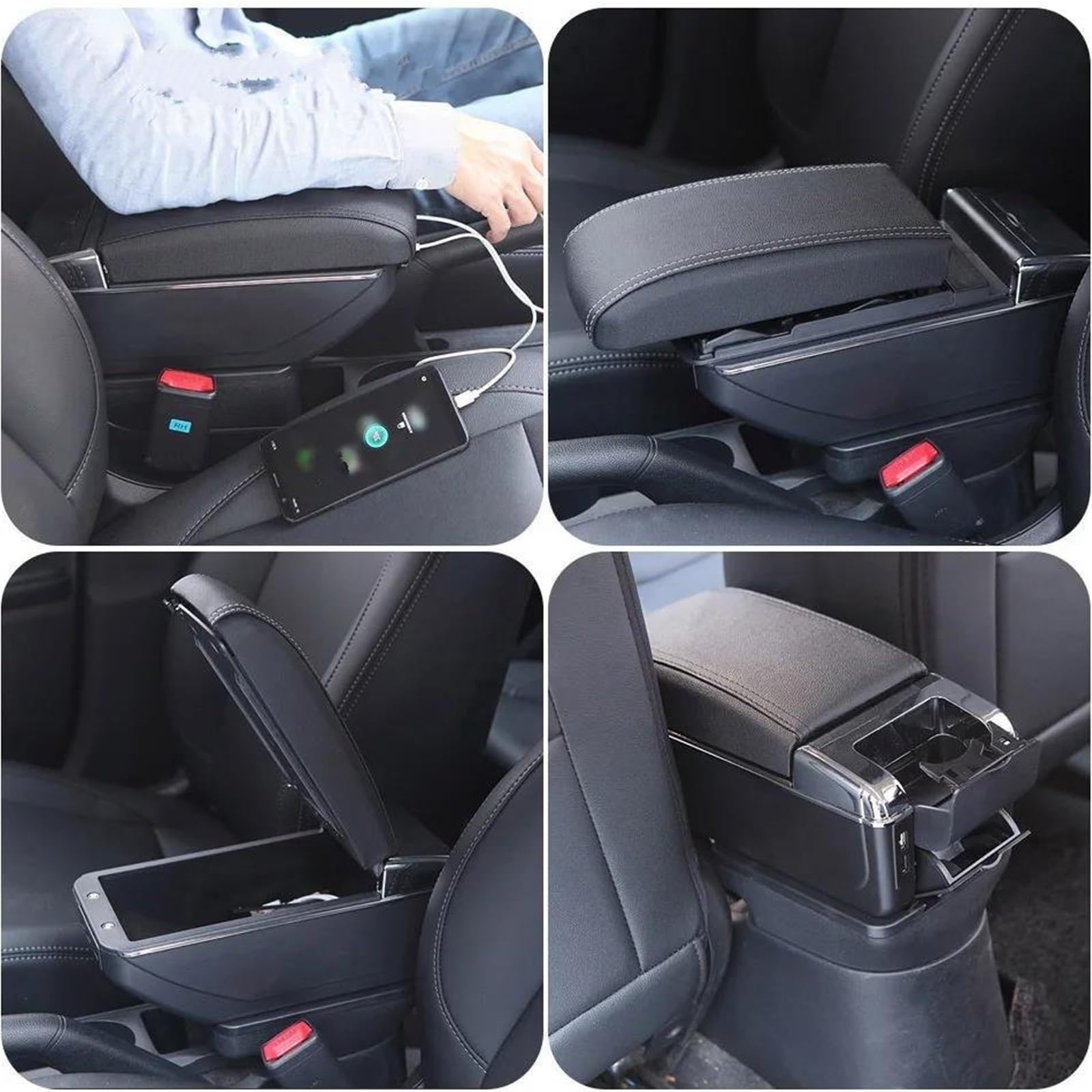 Accoudoir Central Console Voiture Compartiment Rangement Pièces Rechange Pour Nissan Pour March Pour Micra K13 MK4 IV 2010-2022(Type F)