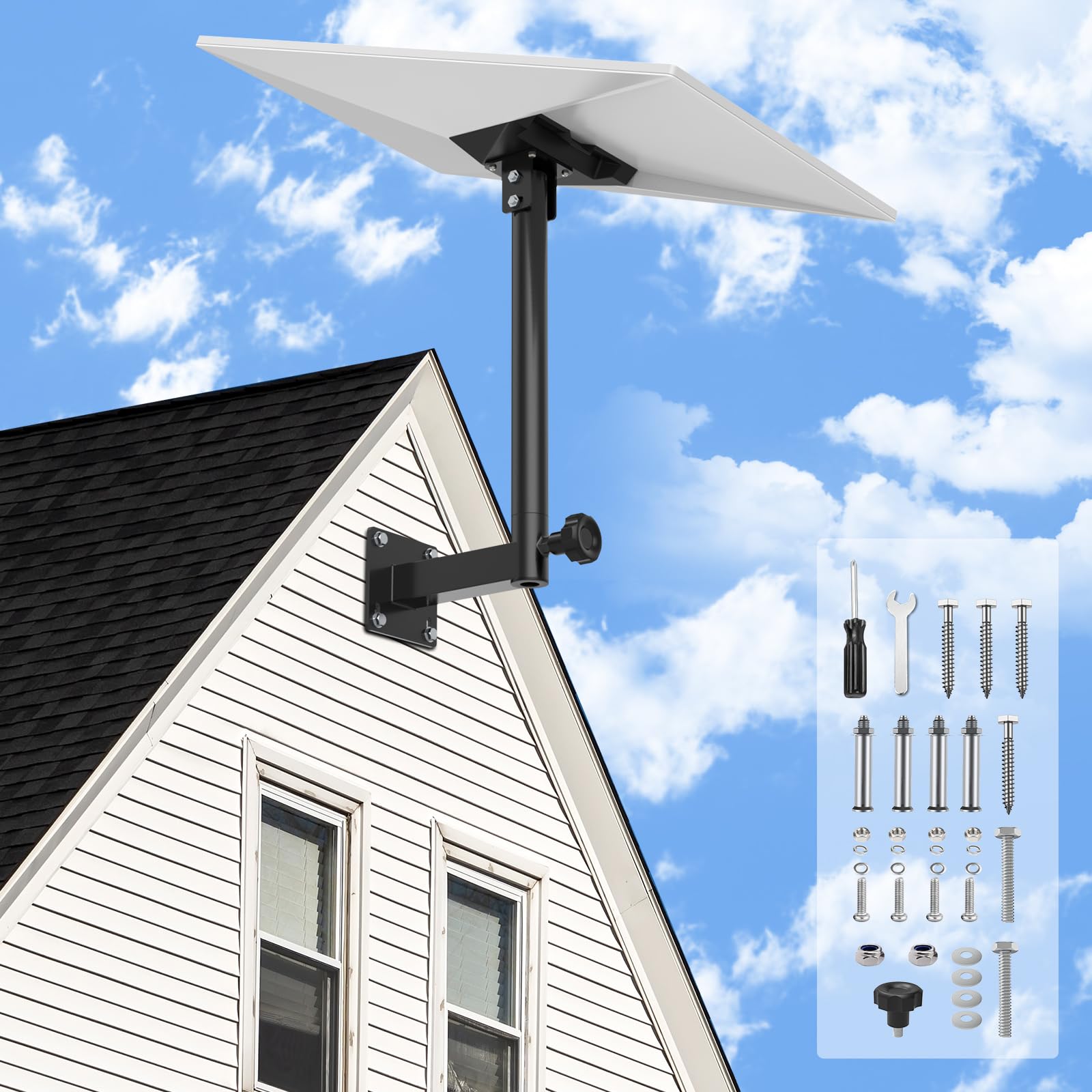 IMAYCC Montaggio Starlink Gen 3,Supporto Starlink Gen 3 Regolabile 360° con Adattatore per Palo Starlink V3 Parete/Tetto per Standard Starlink Internet Satellite