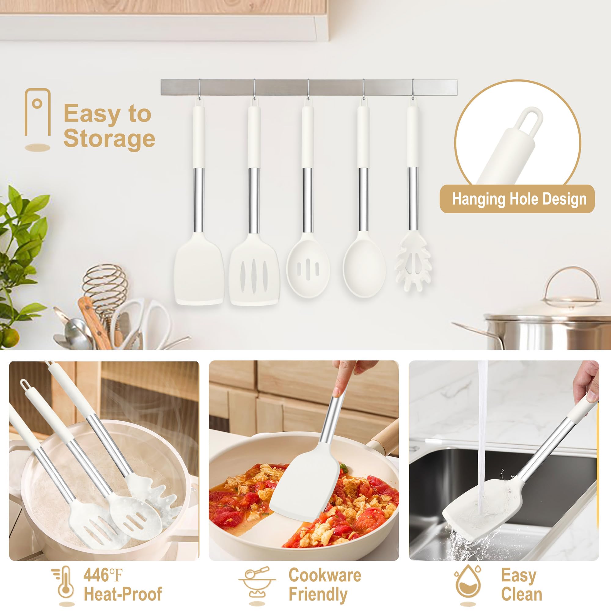 Joyfair Lot de 9 ustensiles de cuisine en silicone | FindTheDeal Joyfair Lot de 9 ustensiles de cuisine en silicone | FindTheDeal