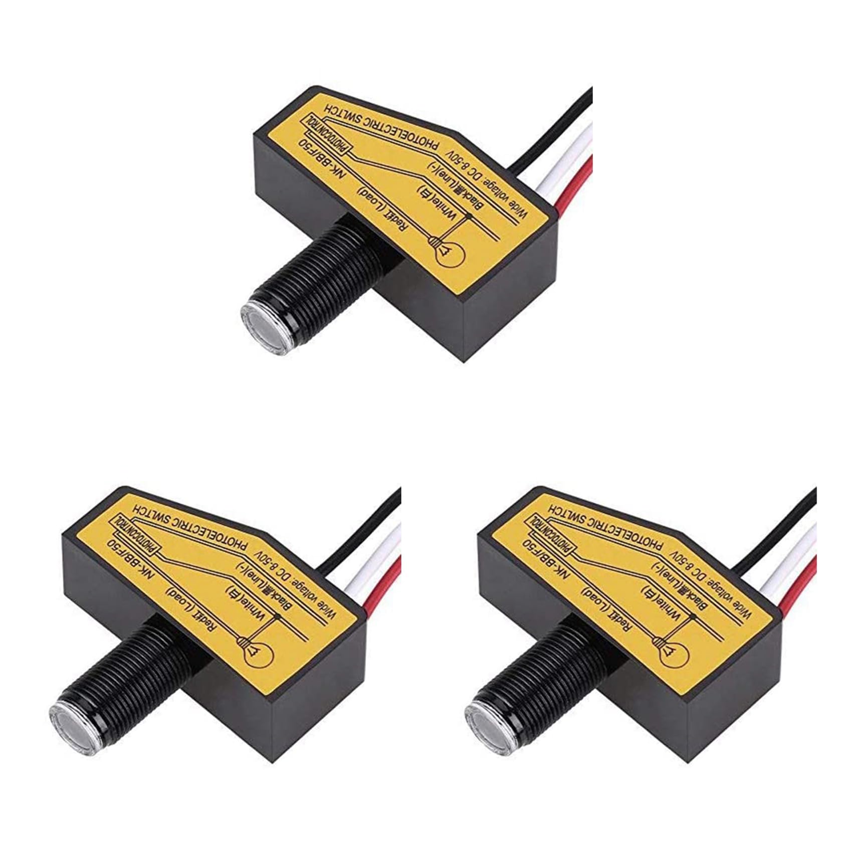 Ctrlzs Light 3X Photocell Switch -Bb/F50 Dc 8-50V Dusk To Dawn Sensor Photoelectric Switch Photocell Sensor Ing Switch