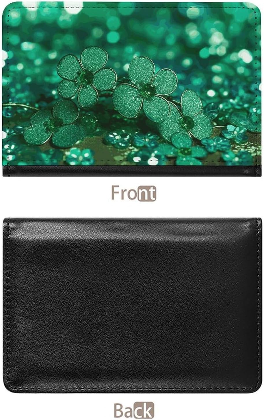 Cute Passport Holder for Travel,Personalized Multi-Functional Passport Cover with Card Slots,Slim Green Sparkly Spring Printed Passport Wallet for Women Men