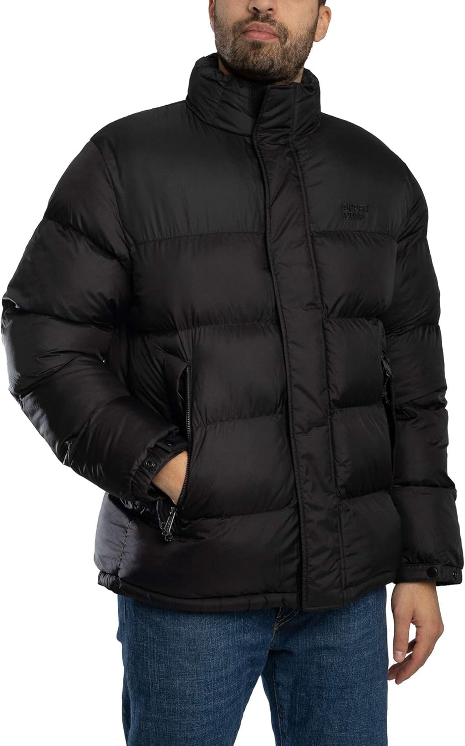 Superdry Men's Non Hooded Tech Puffer Jacket, Black, M