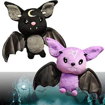 Amazon Co Jp バットぬいぐるみ かわいい吸血コウモリバットスクイシュマロ12インチ 17 8インチおもちゃぬいぐるみ漫画刺繍おもちゃパーティーは子供のための贈り物を支持します Black Purple 17 8 In おもちゃ