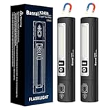 Rechargeable Magnetic Flashlights High Lumens - Super Bright Small Powerful LED Tactical USB C Flashlight&comma; 8 Modes&comma; Dual Button Waterproof Pocket Flash Light for Emergency&comma; Car &lpar;2&comma; Black&rpar;