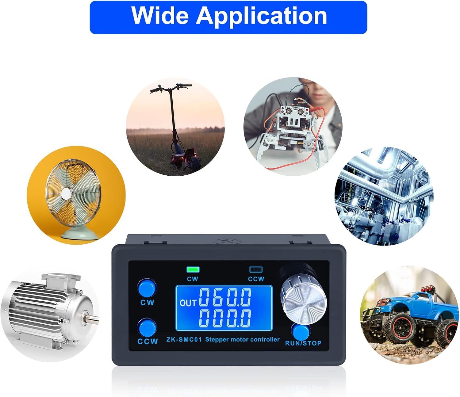 CNC Stepper Motor Controller (Driver Needed), PEMENOL DC 5-30V, 1/128 Microstep Resolution, Adjustable Speed, Angle, Delay & Direction, LCD Display – Compatible with NEMA 17/23 Motors