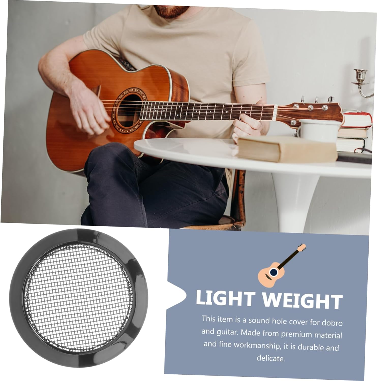 Toyvian 8pcs Dobro Sound Screen Guitar Soundhole Insert Acoustic Guitar Sound Hole Cover Resonator Part Essential Accessory