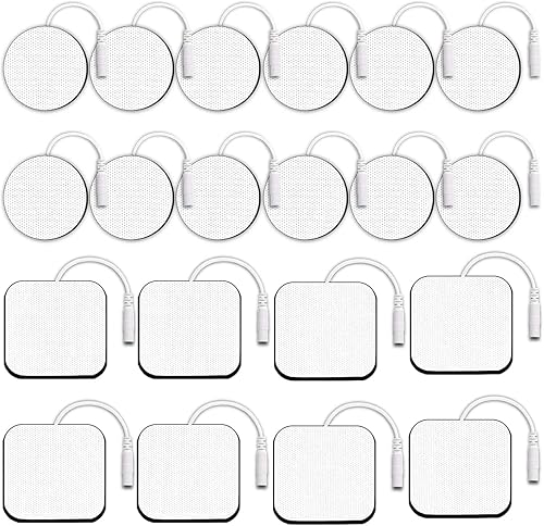 SM Electrodos TENS - Almohadillas de repuesto para unidades TENS, combinación de 20 unidades de electrodos de varios tamaños, parches de electrodos