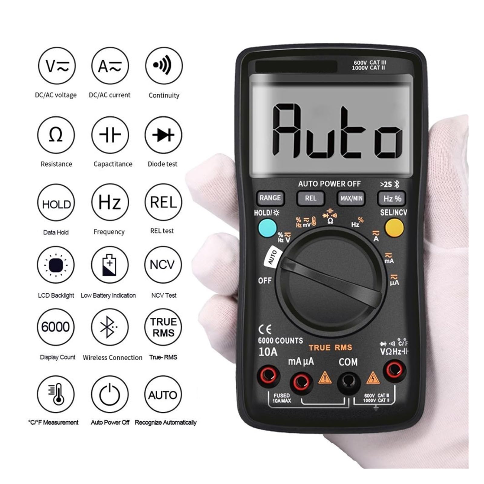 Cyfrowy Multimetr Technologia Bezprzewodowa Amperomierz True Auto Zadzwonił Inteligentny Woltomierz Analogowy Tester Kondensatorów Narzędzie Do Majsterkowania Szybko Dokładnie Łatwy Odczyt