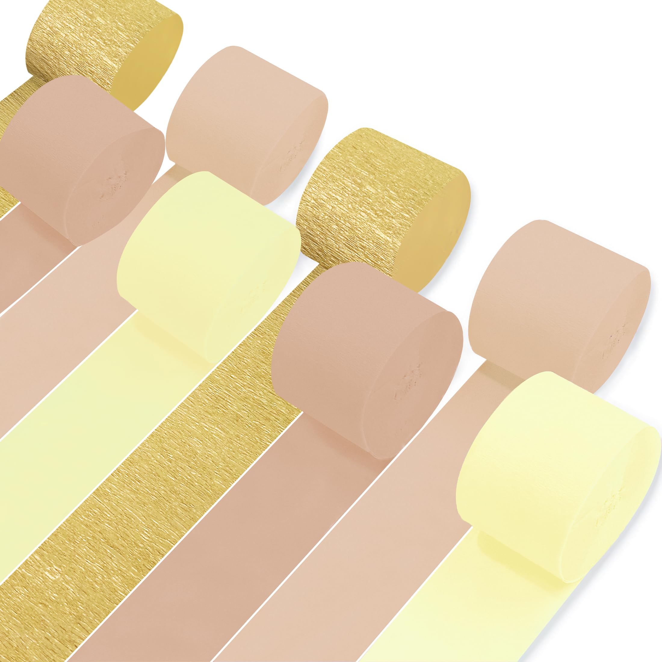 8 Rolls Crepe Paper Streamers, Pink and Gold Streamers Party Decorations for Wedding Girl Birthday Bachelorette Bridal Shower and Locally Grown Baby Shower