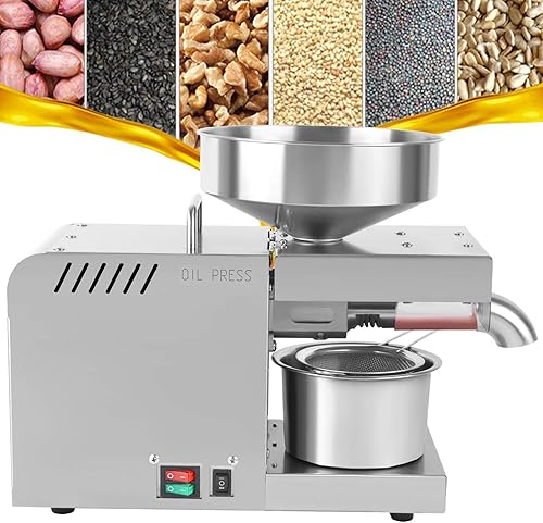 Miniatura 3 de Máquina de prensa de aceite extractor de aceite eléctrico de acero inoxidable comercial calientefrío máquina de prensado de aceite para nueces maní