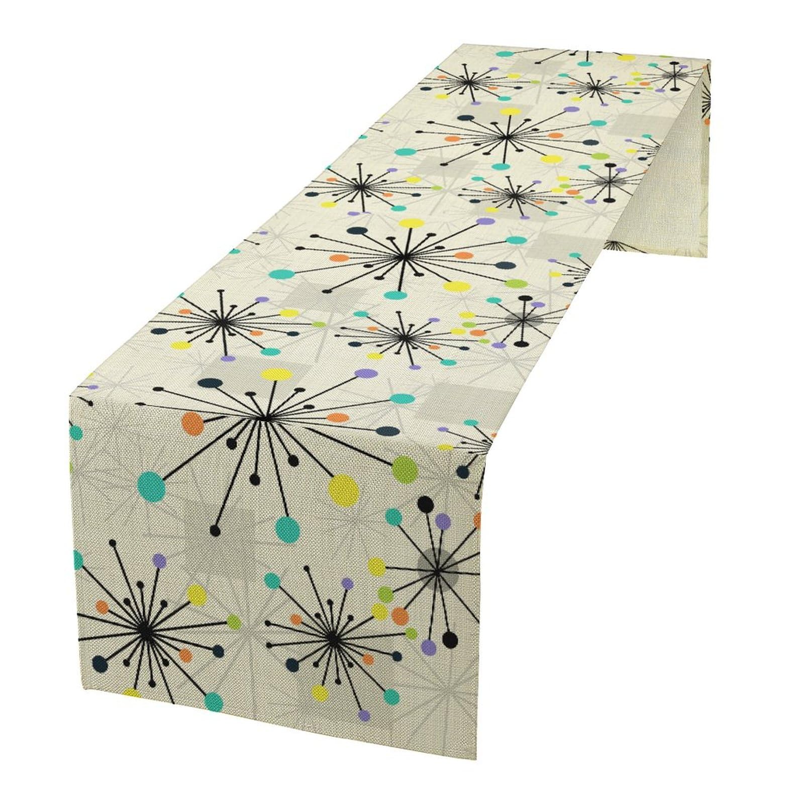 Mid Century Geometric Table Runner,Table Runners for Kitchen Dining Modern Tables Decor Decoration for Kitchen Family Dinner Table Holiday Party