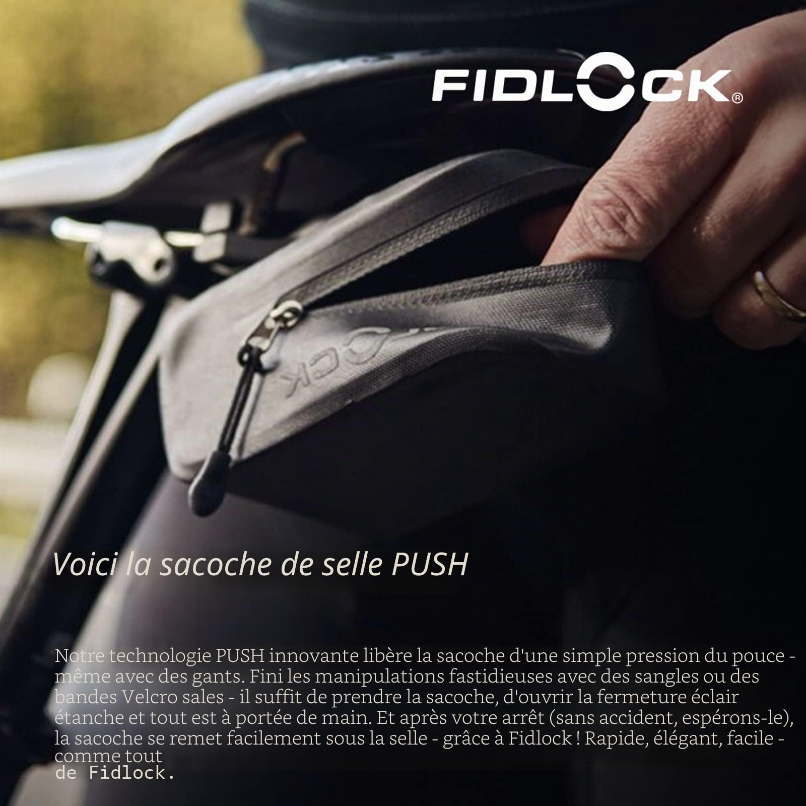 Fidlock Bag 600 + Saddle Base Sacoche de Selle avec Support Unisexe-Adulte, Noir, 600 ML