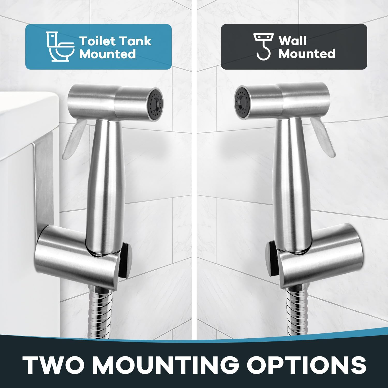 Bidet T Adapter with Shut off Valve, Metal T Valve for Bidet 7/8” X 7/8” X 1/2”or 3/8”, Tee Connector Bidet Attachment for Handheld Toilet Spray (Handheld Bidet Sprayer)