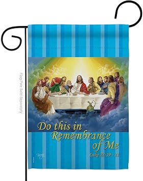 Breeze Decor - Last Supper Inspirational - Everyday Impressions Decorative Vertical Garden Flag 13" x 18.5" Printed In USA